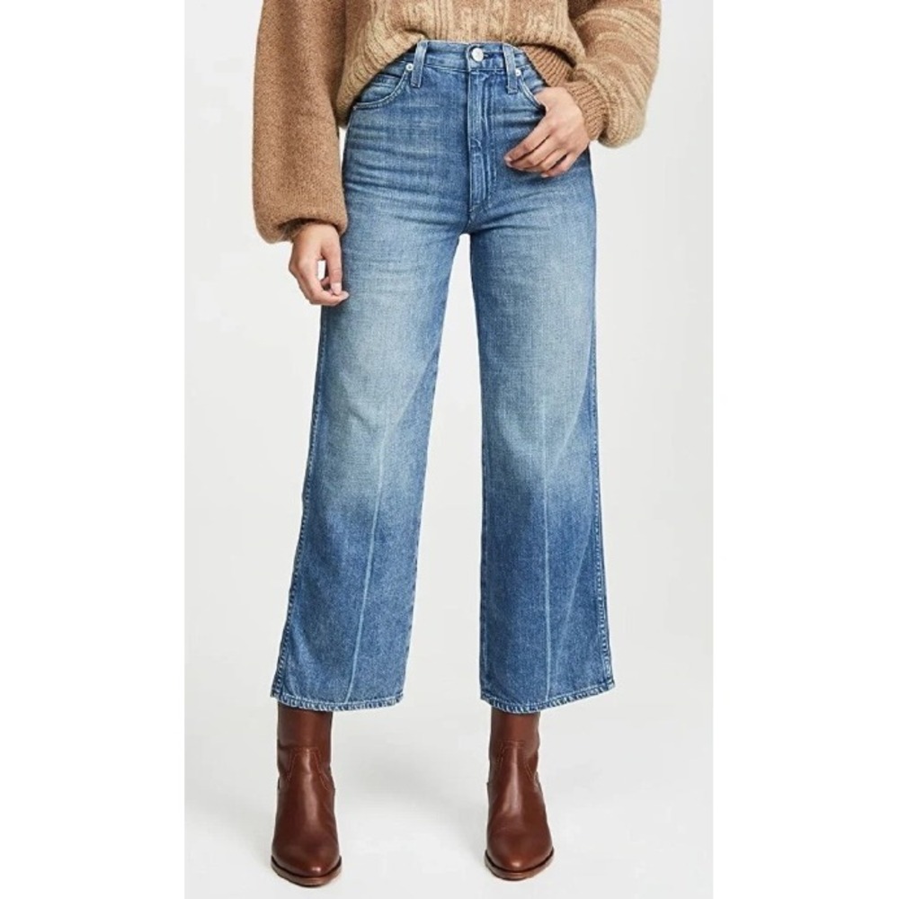 AMO Ava Crop Jeans Women's 25 Indigo High Rise Straight Leg Denim
